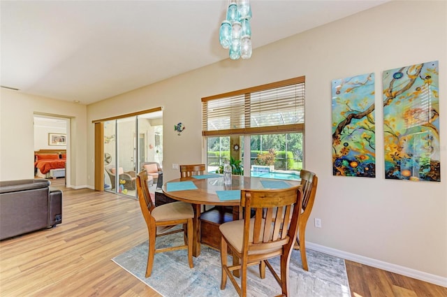 dining area featuring light hardwood / wood-style floors