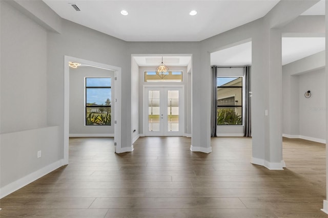 entryway with dark wood-type flooring