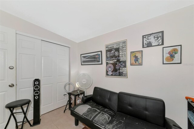 living room with vaulted ceiling