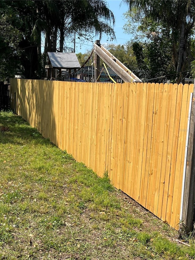 view of yard with fence