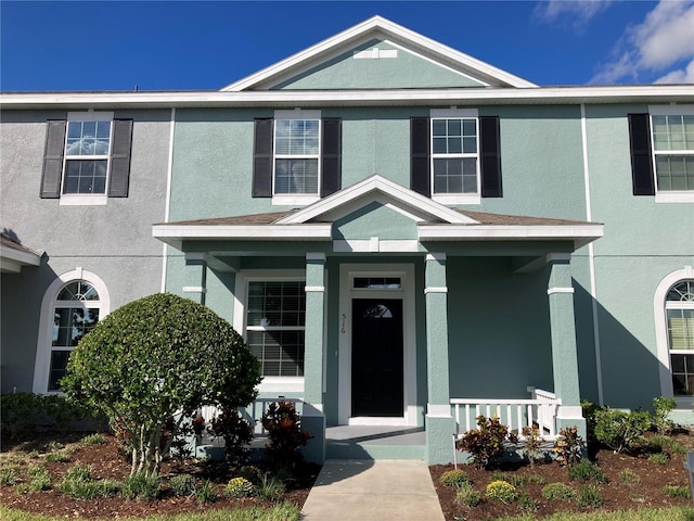 view of front of property with covered porch