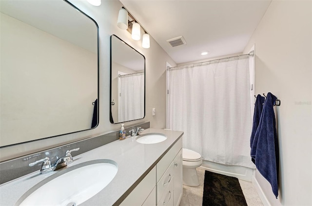 3360 Chestertown Loop, Bradenton, FL 34211 - full bath featuring double vanity, toilet, visible vents, and a sink