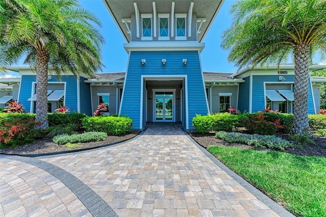 entrance to property with french doors