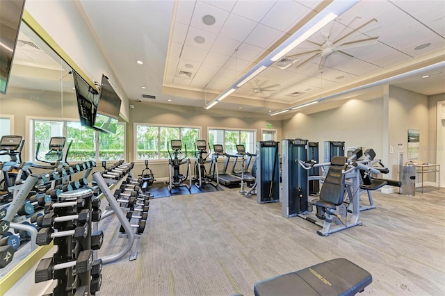 3360 Chestertown Loop, Bradenton, FL 34211 - gym featuring carpet flooring, baseboards, plenty of natural light, and visible vents