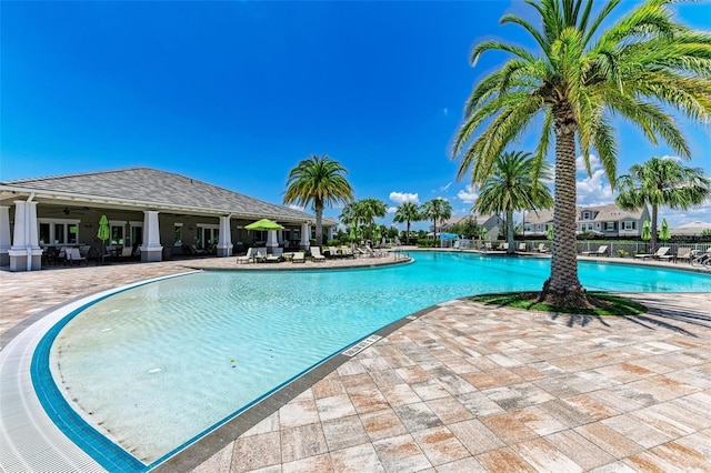 3360 Chestertown Loop, Bradenton, FL 34211 - pool with a patio area and ceiling fan