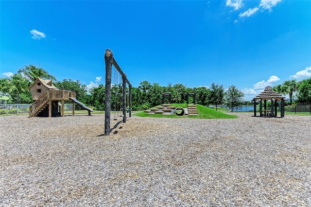 view of yard with a gazebo