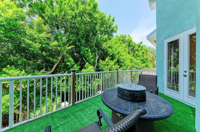 balcony with french doors