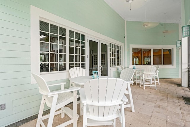 view of patio featuring outdoor dining area