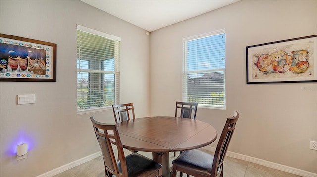 view of tiled dining area