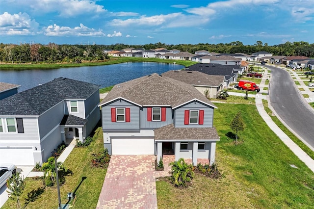 exterior space featuring a water view