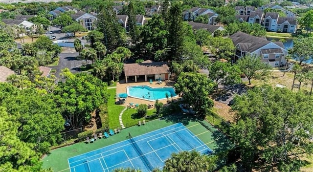 bird's eye view with a residential view