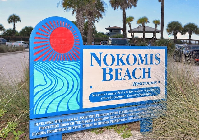 view of community sign