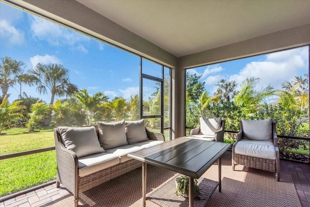 sunroom / solarium with an outdoor hangout area