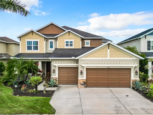 view of front of home with a garage