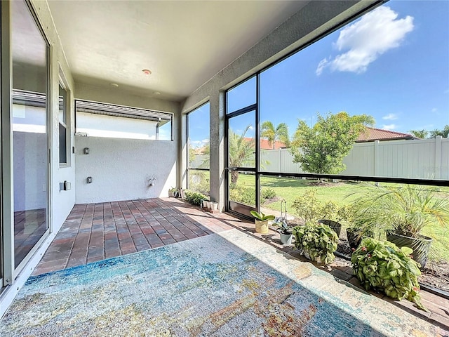 view of unfurnished sunroom