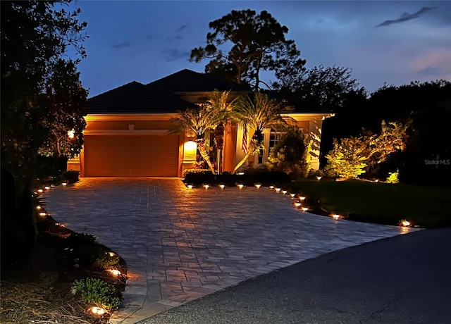 view of front of home featuring a garage