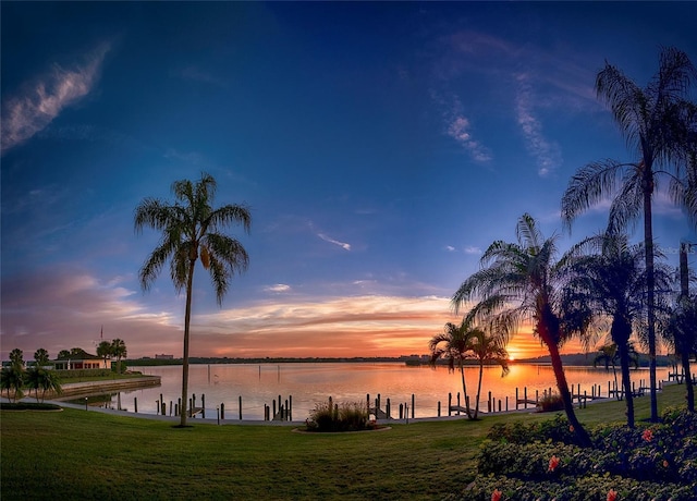 water view with a dock