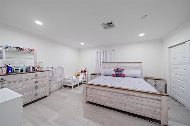 bedroom featuring ornamental molding