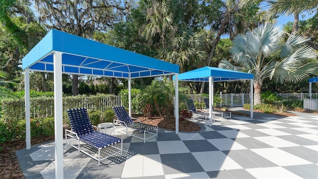 view of patio / terrace with a gazebo