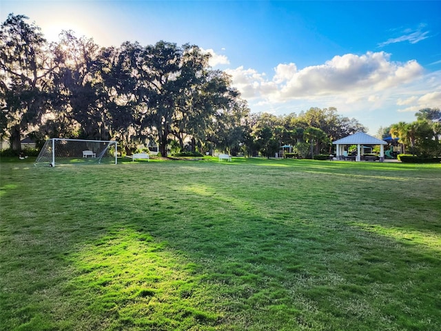 view of yard featuring a gazebo