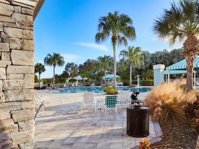 view of pool with a patio