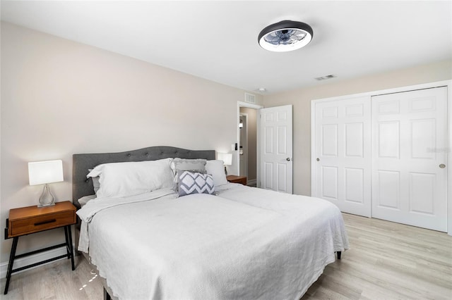 bedroom featuring light hardwood / wood-style floors