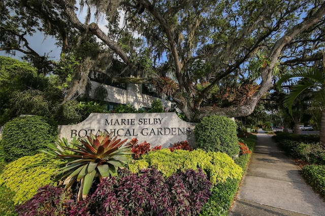 view of community sign