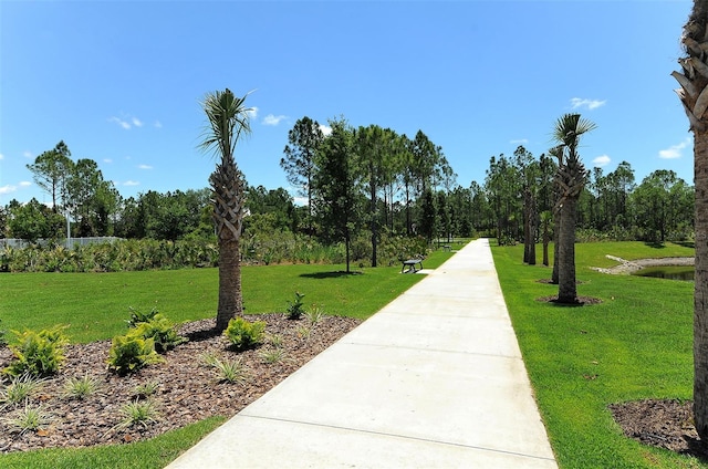 surrounding community featuring a lawn