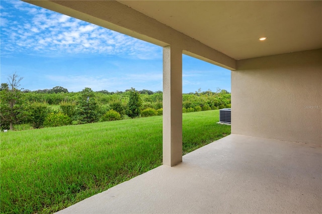 view of patio with central AC unit