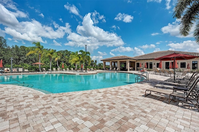 view of pool with a patio