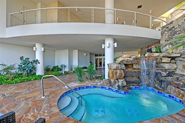 view of pool with a patio area