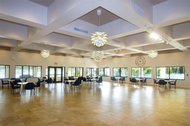 1026 Bird Bay Way Unit 276, Venice, FL 34285 - community lobby with coffered ceiling and beam ceiling