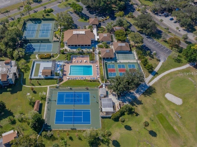 1026 Bird Bay Way Unit 276, Venice, FL 34285 - aerial view of property and surrounding area with a pool