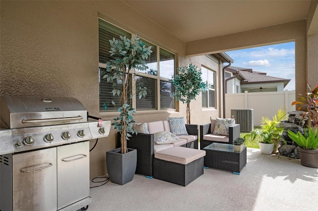 view of patio with a grill