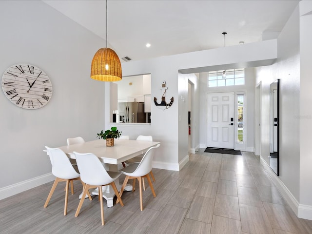 dining area featuring light hardwood / wood-style floors