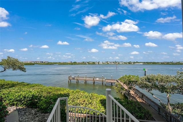 water view with a dock