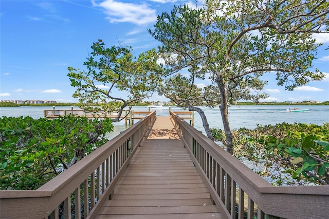 view of home's community with a water view