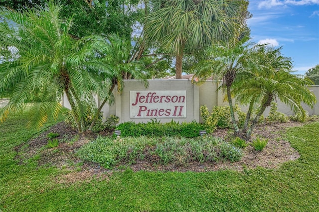 view of community sign