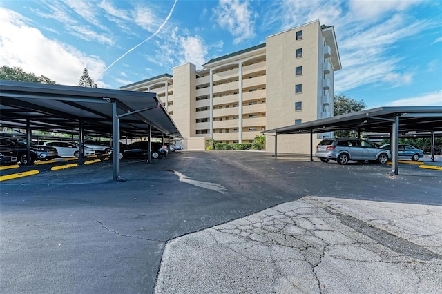 view of parking featuring a carport