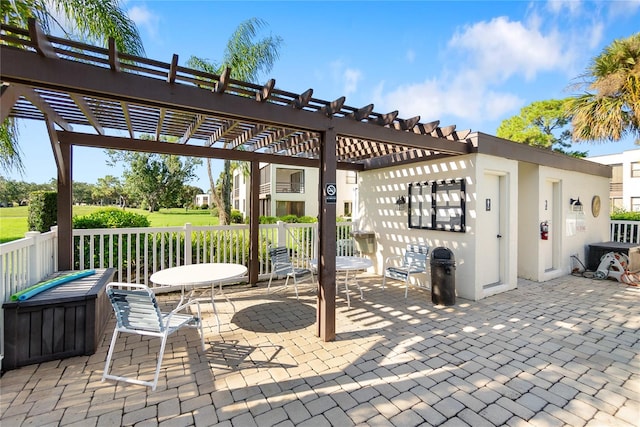 view of patio / terrace with a pergola