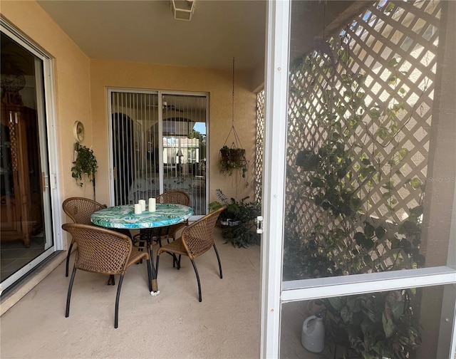 balcony with a patio