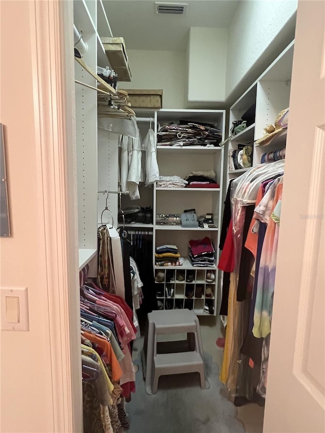 view of walk in closet