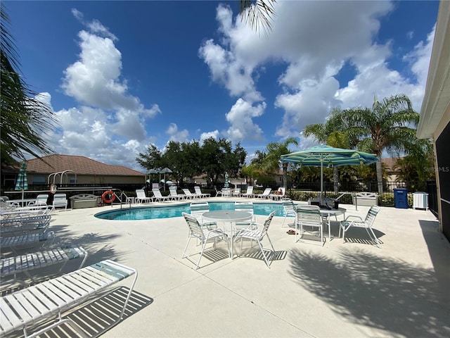 view of pool with a patio