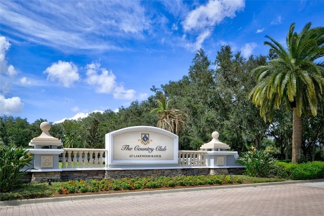 view of community sign