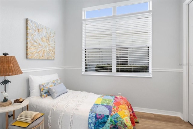 bedroom featuring light hardwood / wood-style flooring