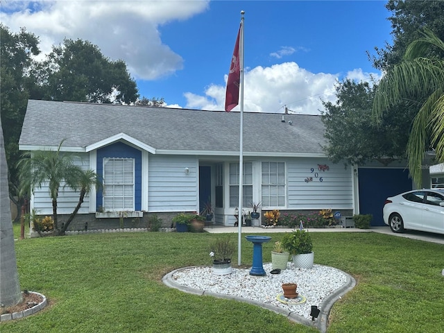 ranch-style house with a front yard