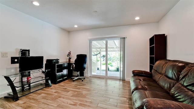 office featuring light hardwood / wood-style floors