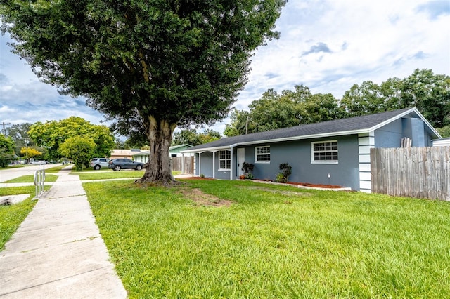 view of front of house with a front yard