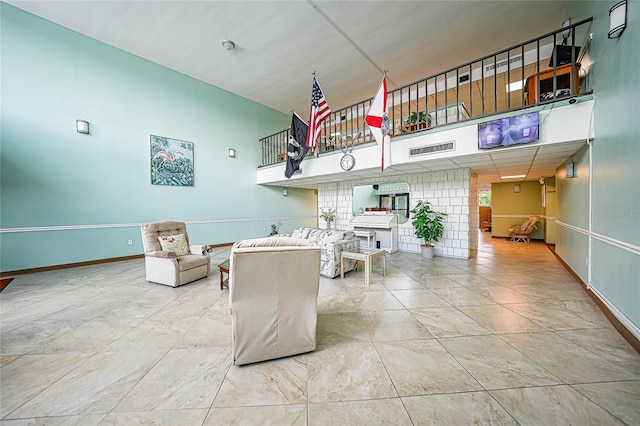 dining space with light tile patterned floors