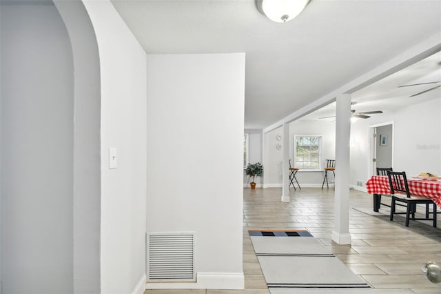 hallway featuring light wood-type flooring